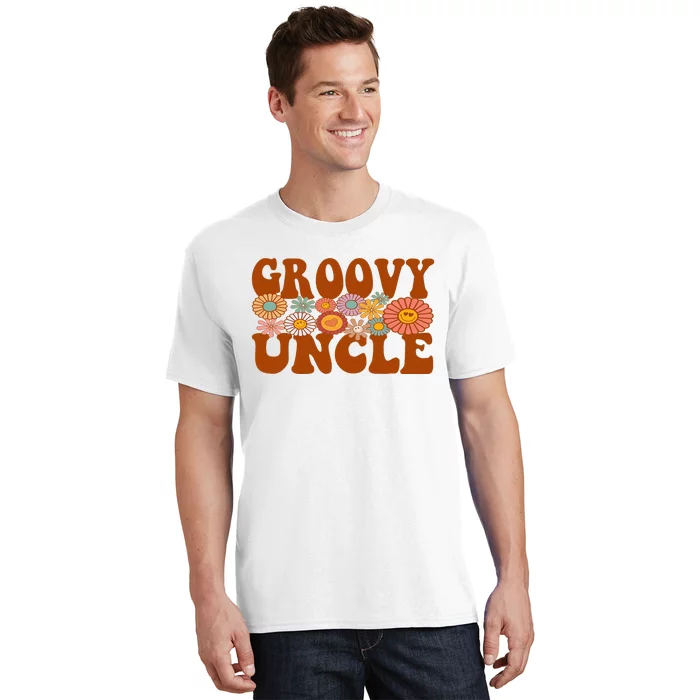 Retro Groovy Uncle Matching Family 1st Birthday Party T-Shirt