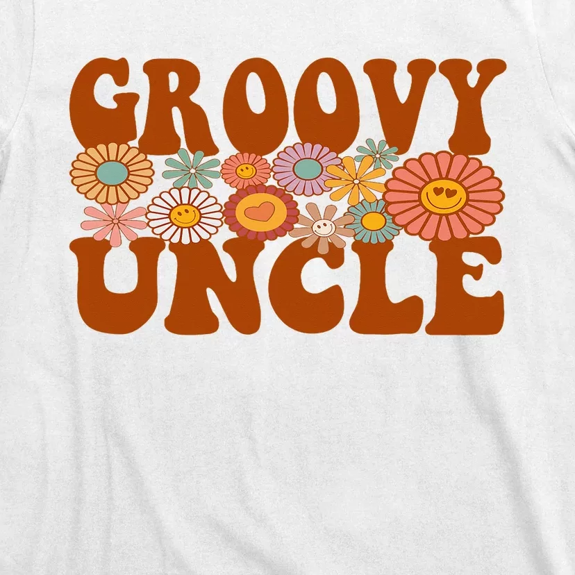 Retro Groovy Uncle Matching Family 1st Birthday Party T-Shirt