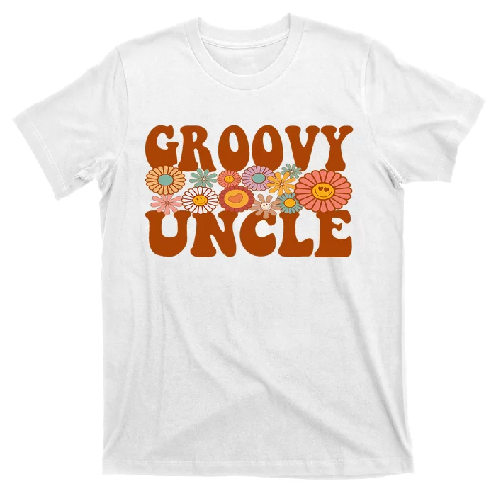 Retro Groovy Uncle Matching Family 1st Birthday Party T-Shirt