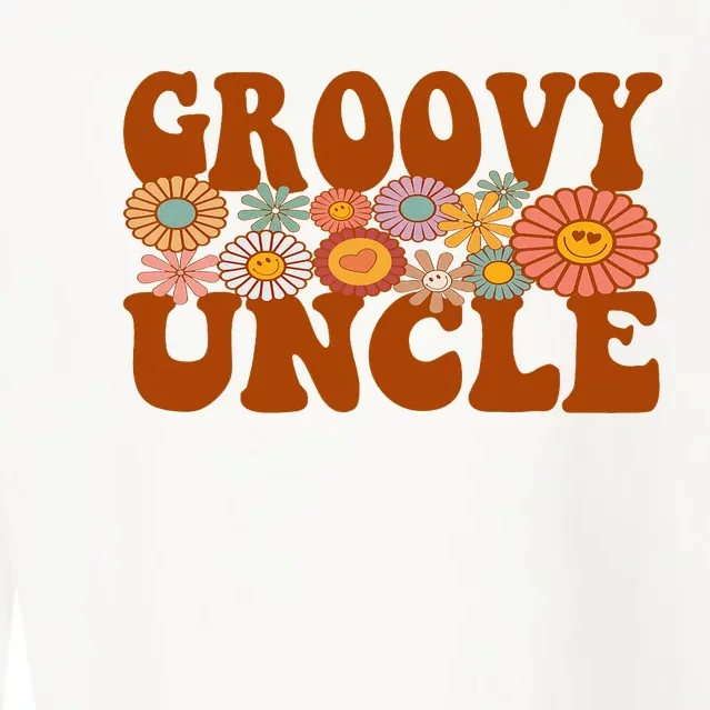 Retro Groovy Uncle Matching Family 1st Birthday Party Cropped Pullover Crew