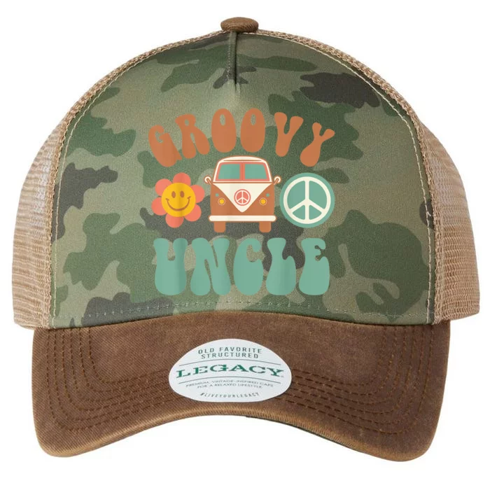 Retro Groovy Uncle Matching Family Birthday Party Legacy Tie Dye Trucker Hat