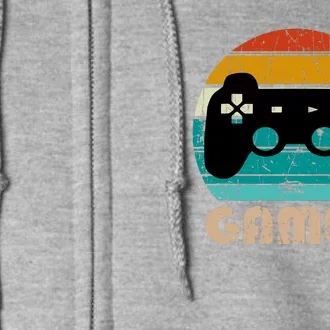 Retro Gamer Video Games Player Gaming Boys Teens Men Full Zip Hoodie