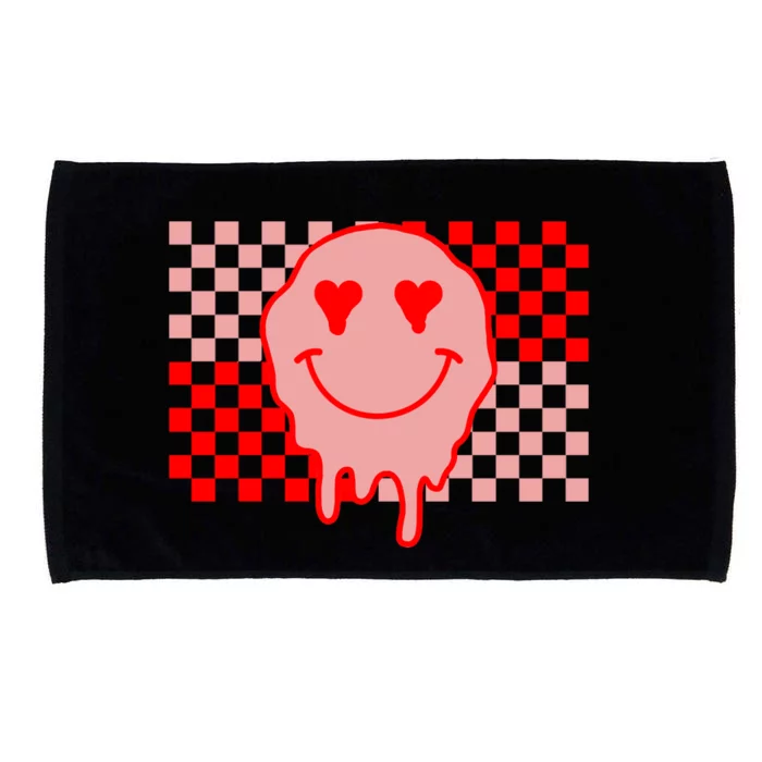 Retro Groovy Valentines Day Hippie Smile Microfiber Hand Towel