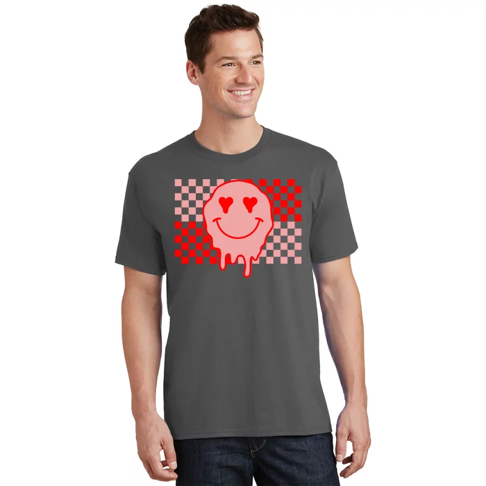 Retro Groovy Valentines Day Hippie Smile T-Shirt