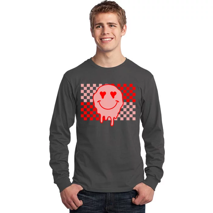 Retro Groovy Valentines Day Hippie Smile Tall Long Sleeve T-Shirt