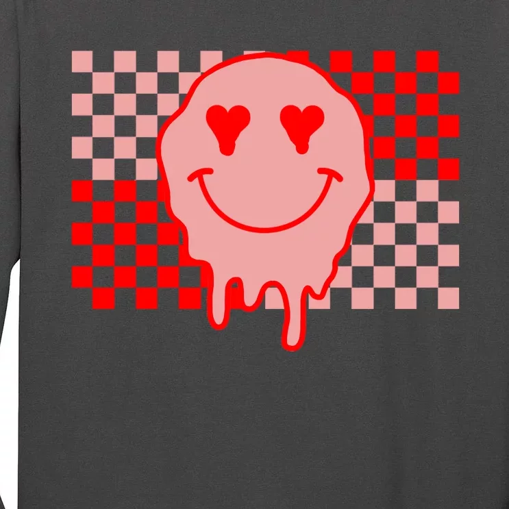 Retro Groovy Valentines Day Hippie Smile Tall Long Sleeve T-Shirt