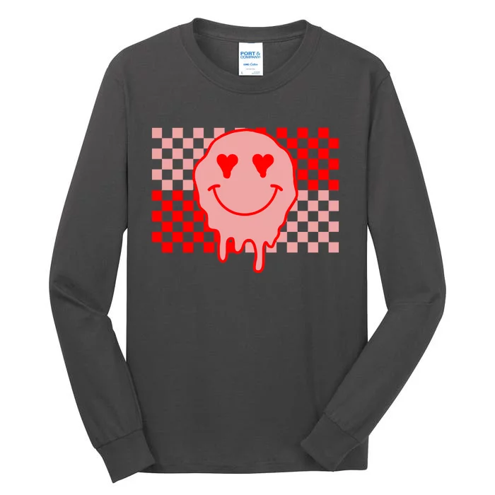 Retro Groovy Valentines Day Hippie Smile Tall Long Sleeve T-Shirt