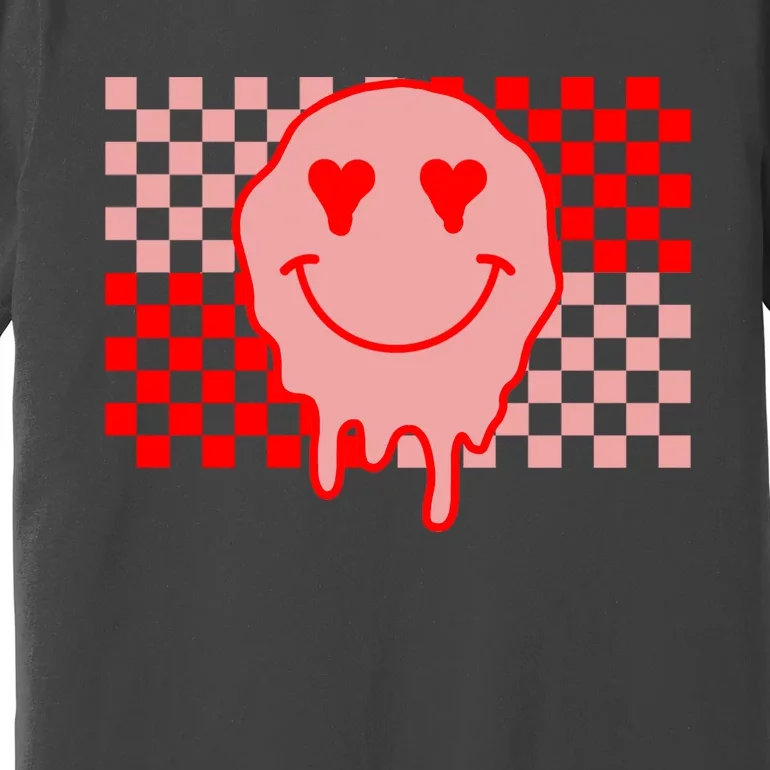 Retro Groovy Valentines Day Hippie Smile Premium T-Shirt