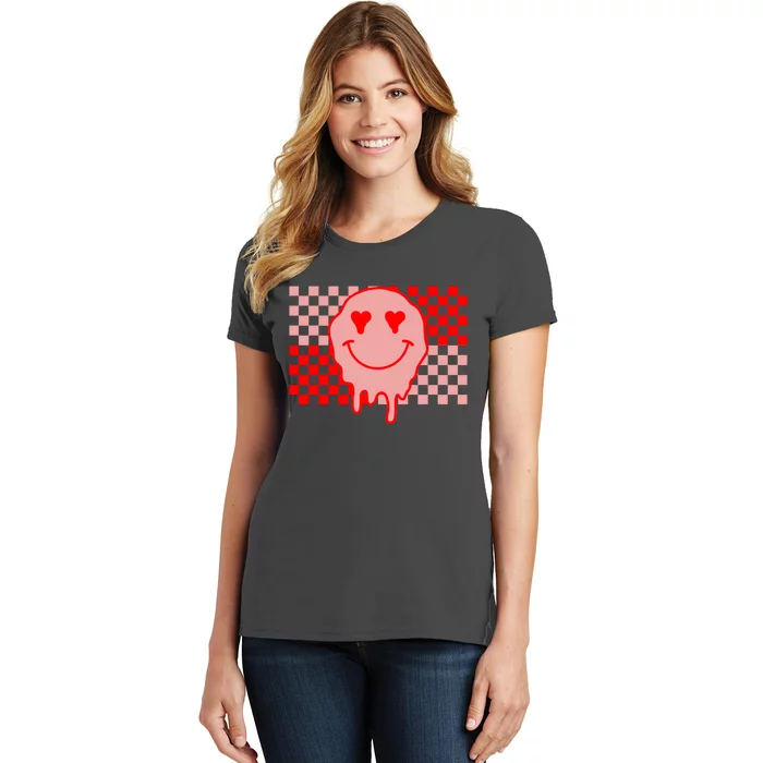 Retro Groovy Valentines Day Hippie Smile Women's T-Shirt