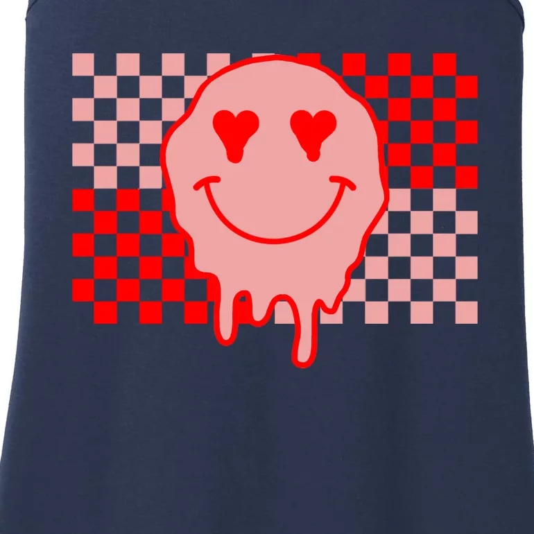 Retro Groovy Valentines Day Hippie Smile Ladies Essential Tank