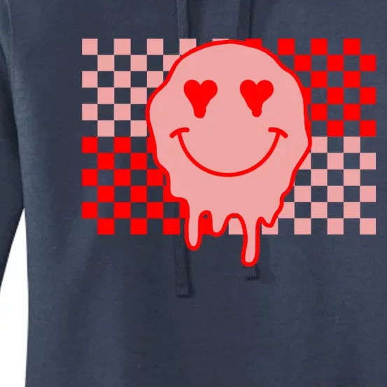 Retro Groovy Valentines Day Hippie Smile Women's Pullover Hoodie