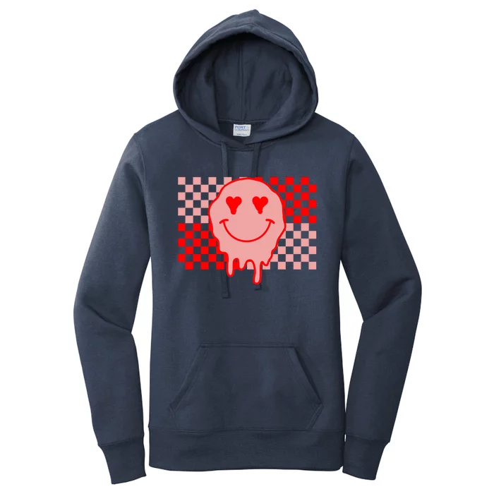 Retro Groovy Valentines Day Hippie Smile Women's Pullover Hoodie