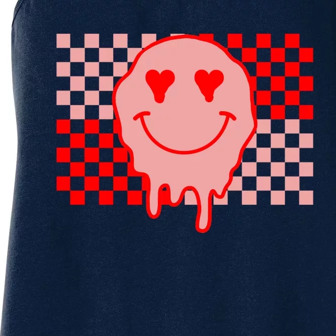 Retro Groovy Valentines Day Hippie Smile Women's Racerback Tank