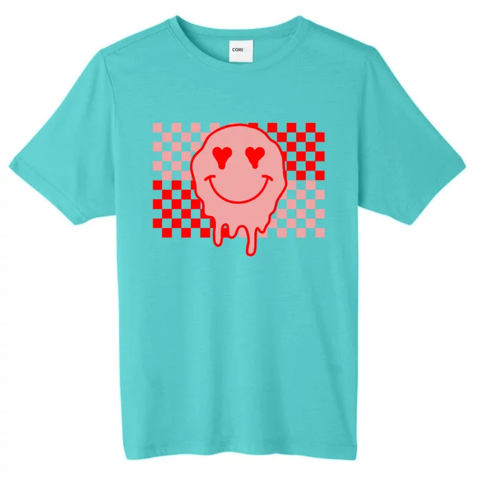 Retro Groovy Valentines Day Hippie Smile ChromaSoft Performance T-Shirt