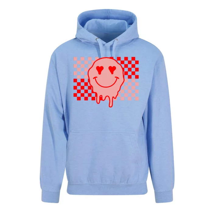 Retro Groovy Valentines Day Hippie Smile Unisex Surf Hoodie