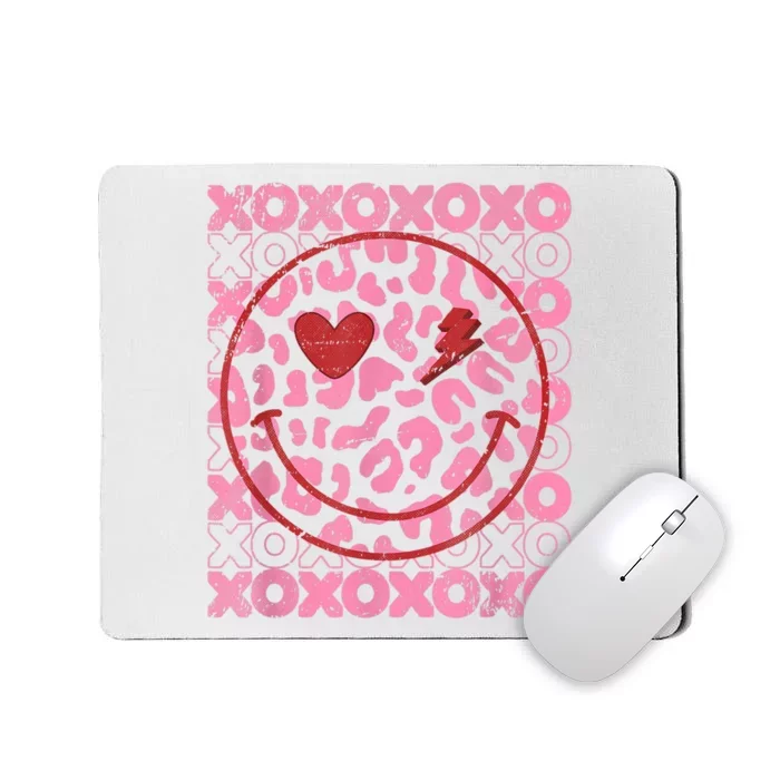 Retro Groovy Valentines Day Hippie Heart Funny Matching Mousepad