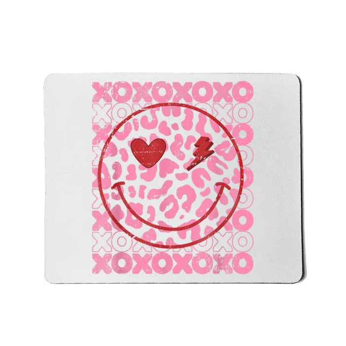 Retro Groovy Valentines Day Hippie Heart Funny Matching Mousepad