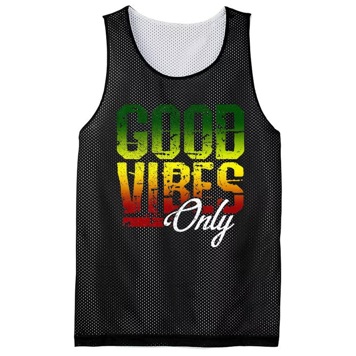 Reggae Good Vibes Only Jamaica One Love Rasta Mesh Reversible Basketball Jersey Tank