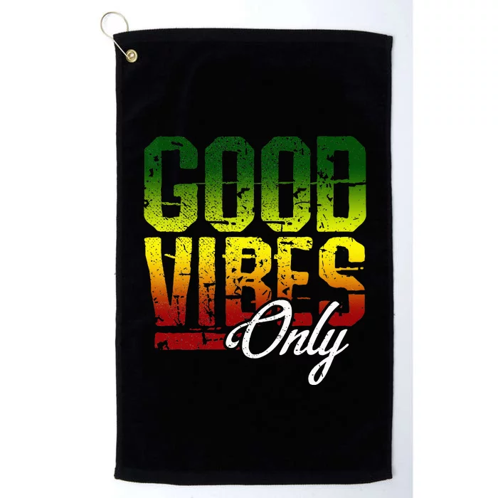 Reggae Good Vibes Only Jamaica One Love Rasta Platinum Collection Golf Towel