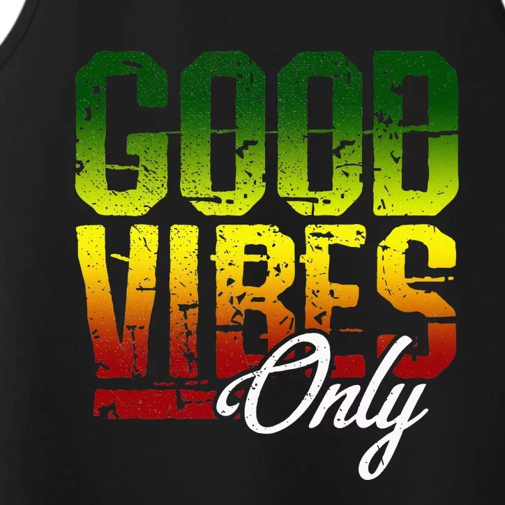 Reggae Good Vibes Only Jamaica One Love Rasta Performance Tank