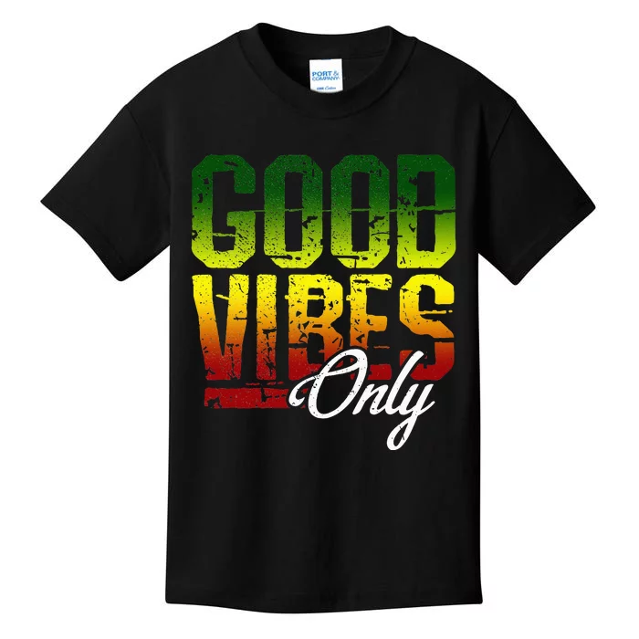 Reggae Good Vibes Only Jamaica One Love Rasta Kids T-Shirt