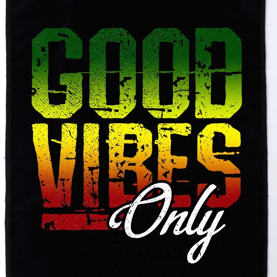 Reggae Good Vibes Only Jamaica One Love Rasta Platinum Collection Golf Towel