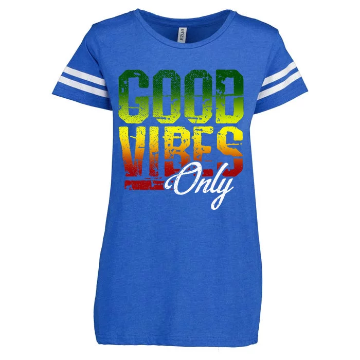 Reggae Good Vibes Only Jamaica One Love Rasta Enza Ladies Jersey Football T-Shirt