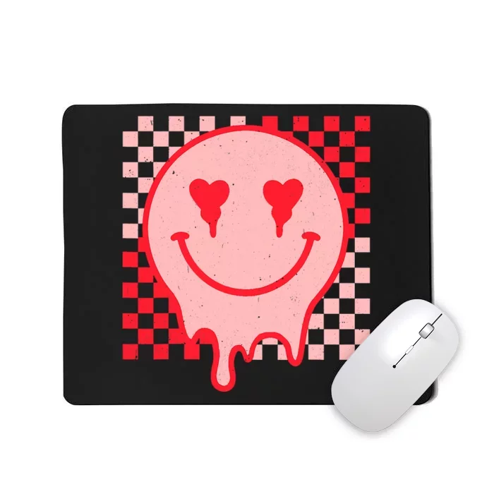 Retro Groovy Valentines Day Hippie Heart Funny Matching Mousepad