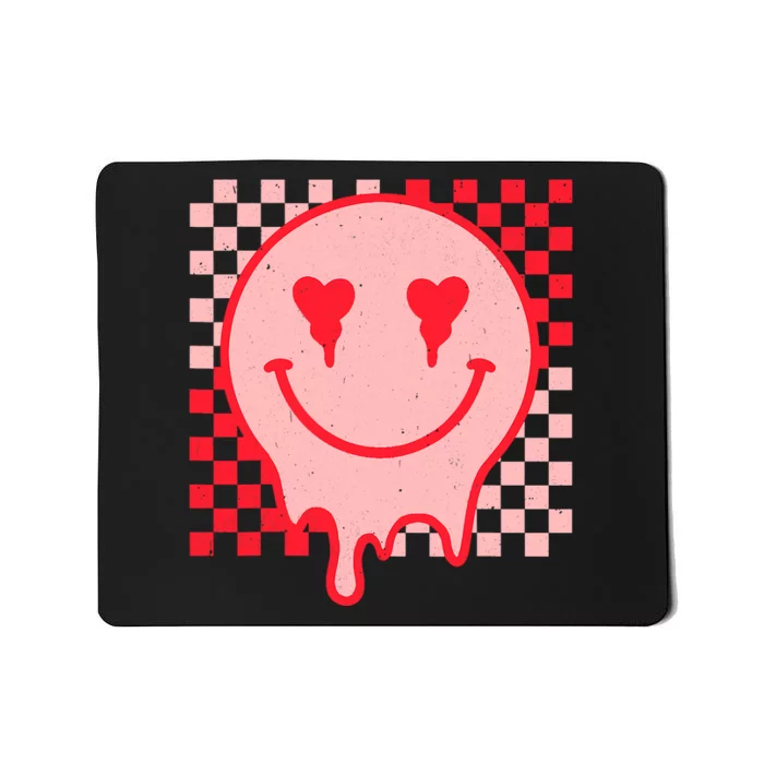 Retro Groovy Valentines Day Hippie Heart Funny Matching Mousepad