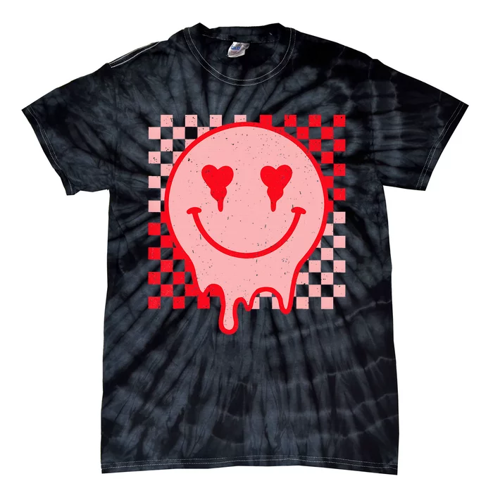 Retro Groovy Valentines Day Hippie Heart Funny Matching Tie-Dye T-Shirt