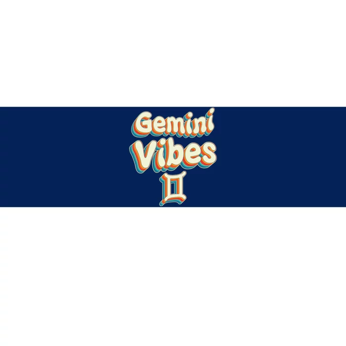 Retro Gemini Vibes Funny Gemini Zodiac Birthday Decorations Bumper Sticker