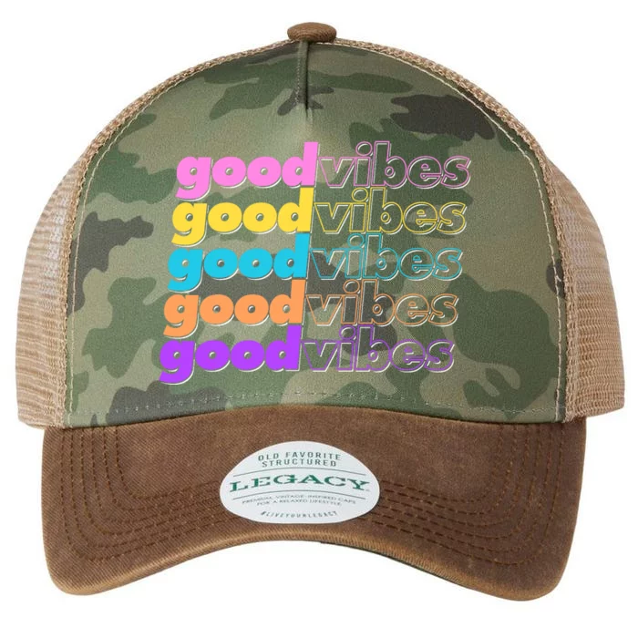 Retro Good Vibes Legacy Tie Dye Trucker Hat