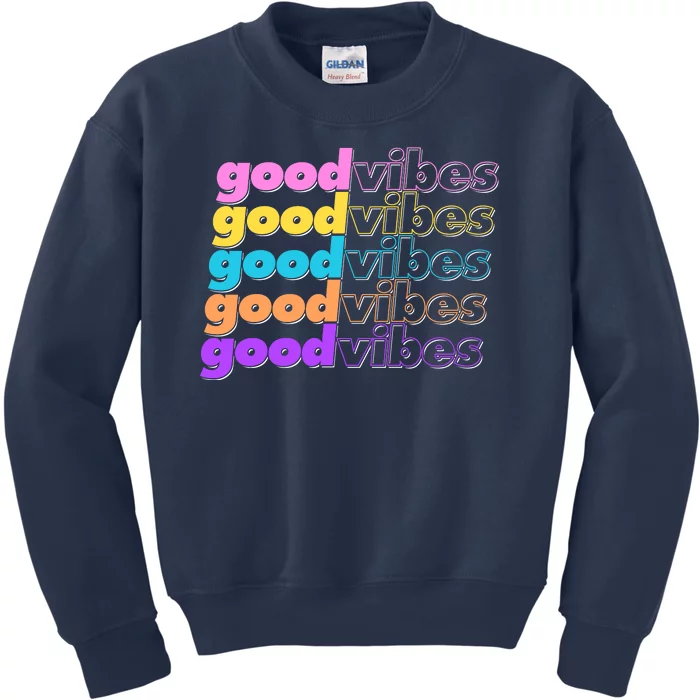 Retro Good Vibes Kids Sweatshirt