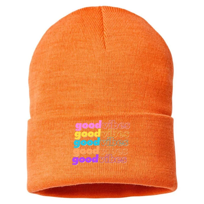 Retro Good Vibes Sustainable Knit Beanie