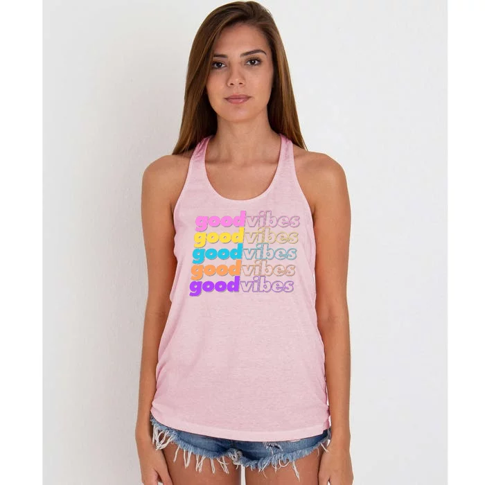 Retro Good Vibes Women's Knotted Racerback Tank