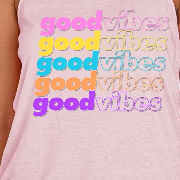 Retro Good Vibes Women's Knotted Racerback Tank