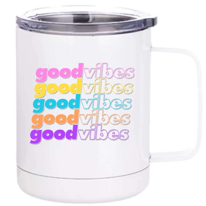 Retro Good Vibes Front & Back 12oz Stainless Steel Tumbler Cup