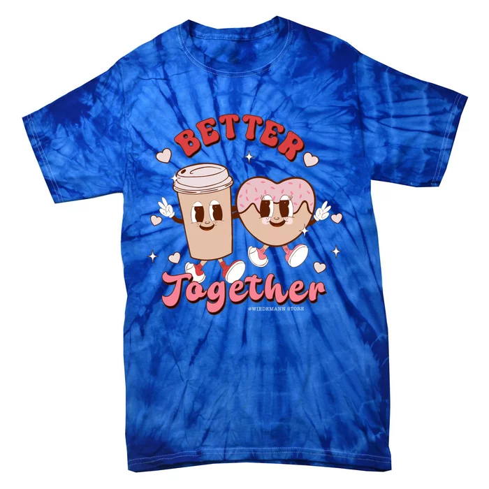 Retro Groovy Valentines Day Coffee Lover Donut Heart Trendy Great Gift Tie-Dye T-Shirt