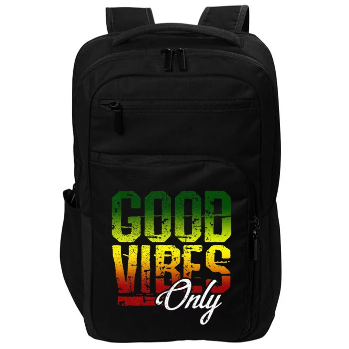 Reggae Good Vibes Only Jamaica One Love Rasta Impact Tech Backpack