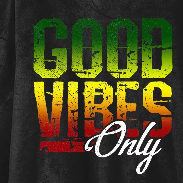 Reggae Good Vibes Only Jamaica One Love Rasta Hooded Wearable Blanket