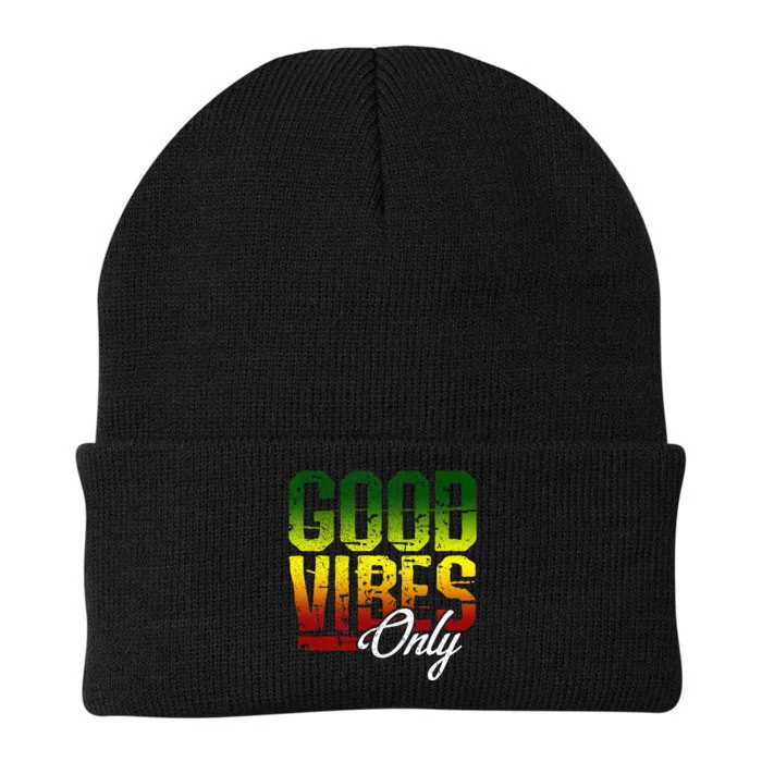 Reggae Good Vibes Only Jamaica One Love Rasta Knit Cap Winter Beanie