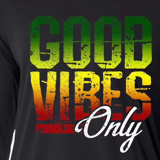 Reggae Good Vibes Only Jamaica One Love Rasta Cooling Performance Long Sleeve Crew