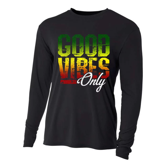 Reggae Good Vibes Only Jamaica One Love Rasta Cooling Performance Long Sleeve Crew