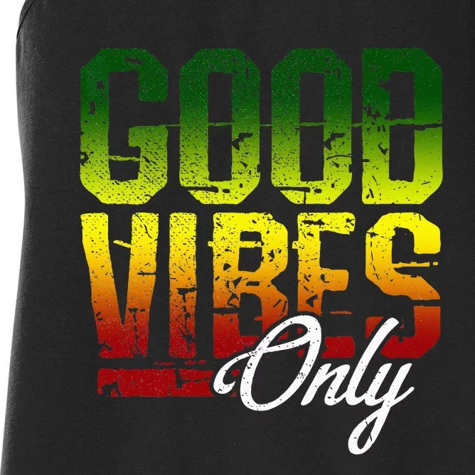 Reggae Good Vibes Only Jamaica One Love Rasta Women's Racerback Tank