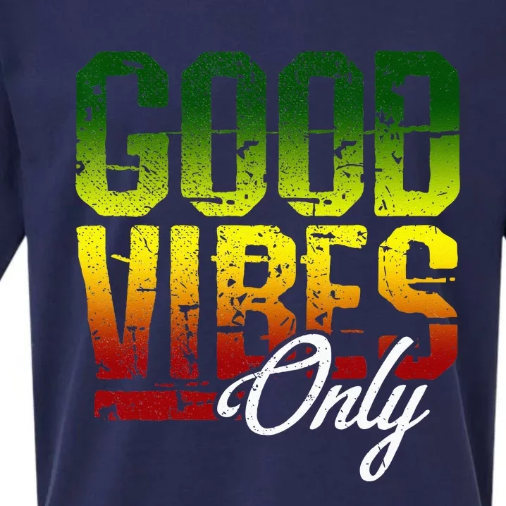 Reggae Good Vibes Only Jamaica One Love Rasta Sueded Cloud Jersey T-Shirt