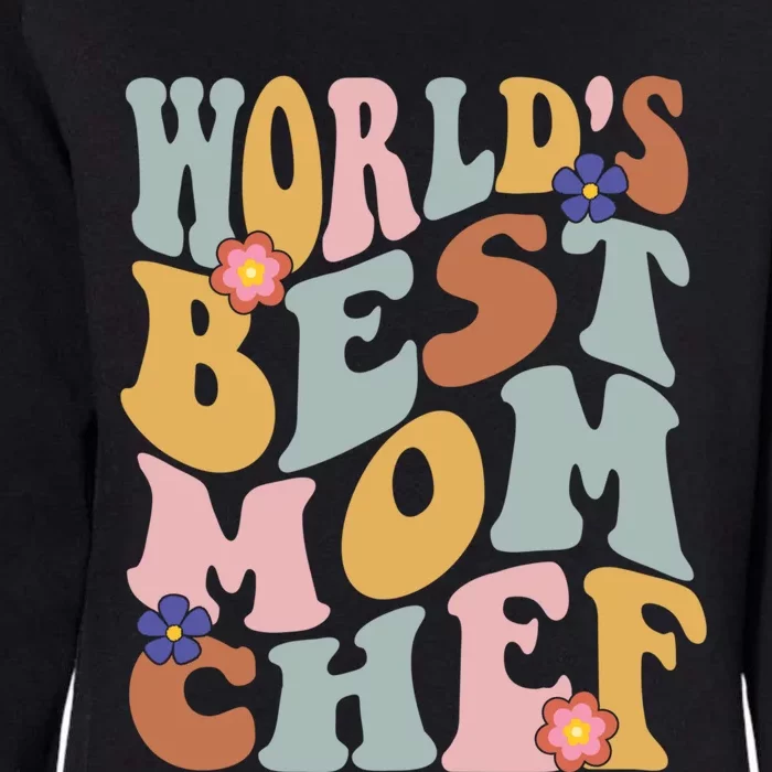 Retro Groovy Worlds Best Mom Chef Groovy Baking Mom Gift Womens California Wash Sweatshirt