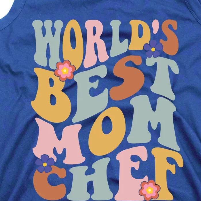 Retro Groovy Worlds Best Mom Chef Groovy Baking Mom Gift Tank Top