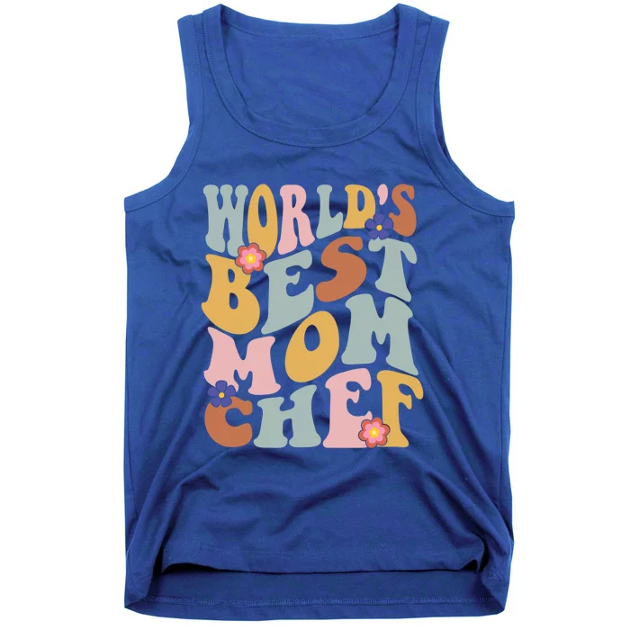 Retro Groovy Worlds Best Mom Chef Groovy Baking Mom Gift Tank Top