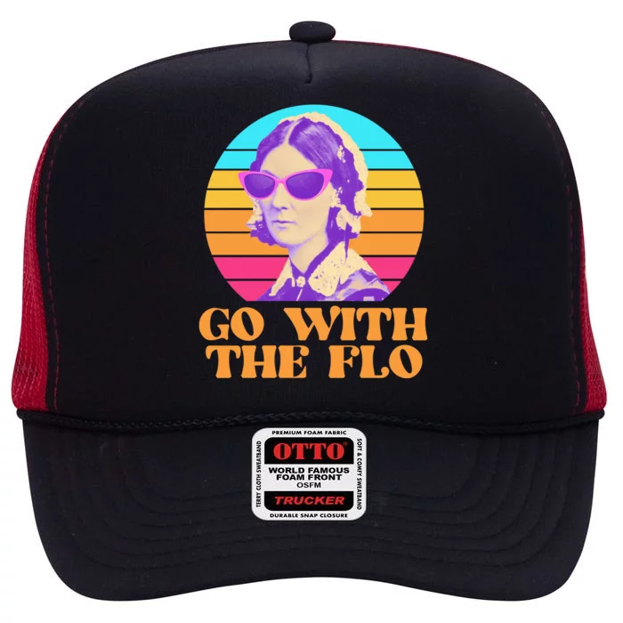 Retro Go With The Flow Nurse Practitioner Florence Nightingale High Crown Mesh Trucker Hat