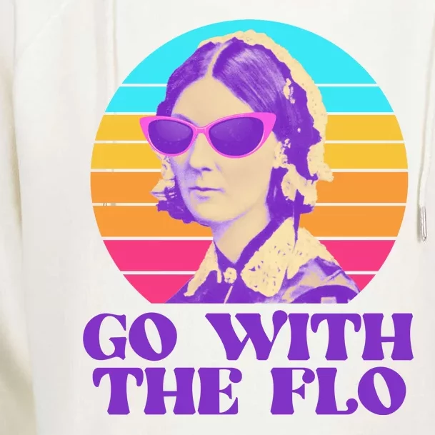 Retro Go With The Flow Nurse Practitioner Florence Nightingale Womens Funnel Neck Pullover Hood